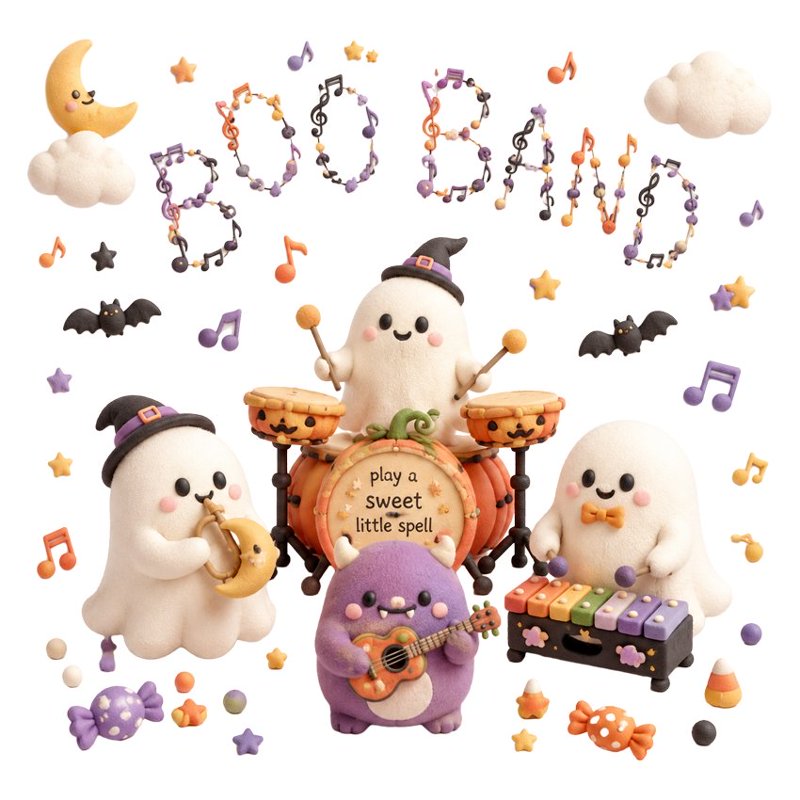 Boo Band 幽灵南瓜派对窗贴