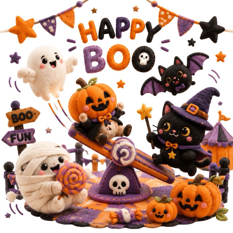 Happy Boo 南瓜猫咪墙贴