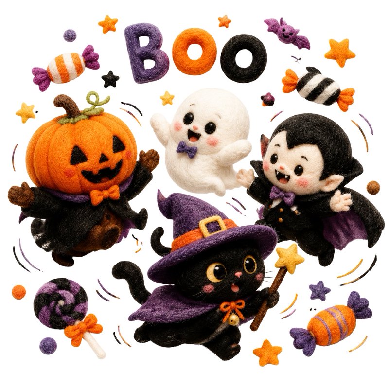 Boo 字母南瓜幽灵墙贴